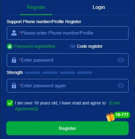 WC777 Game Account Creation