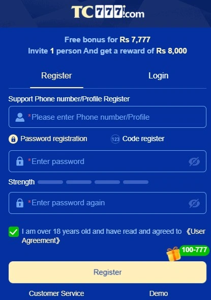 TC777 Game register
